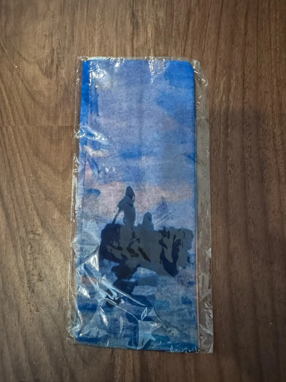 Van Gogh print Blue Tie-Dye Scarf